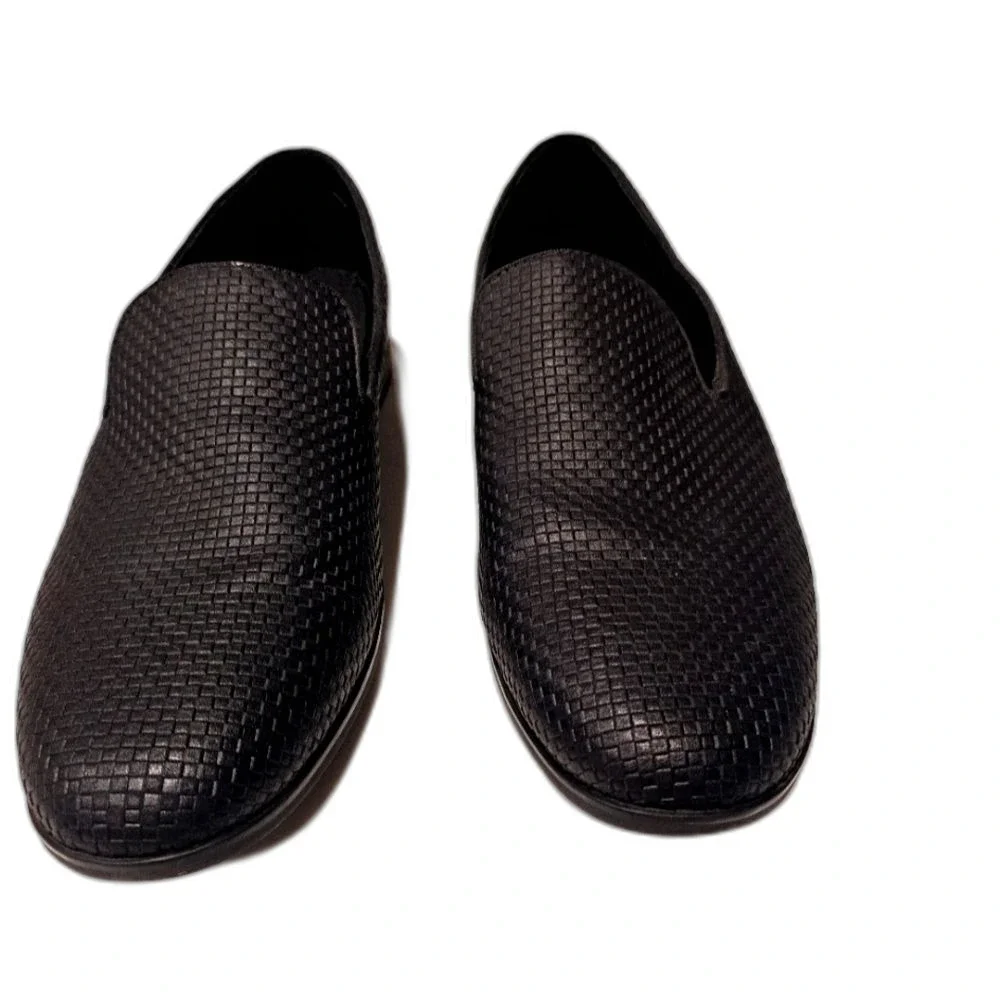 JF J Ferrar Charlton Black Woven Slip On Loafers Mens Shoes Sz 8.5